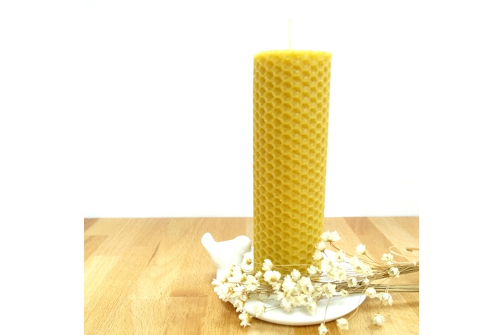 天然精油蜂蠟蠟燭-大圓捲