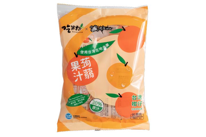吃果籽果汁蒟蒻(橘子)